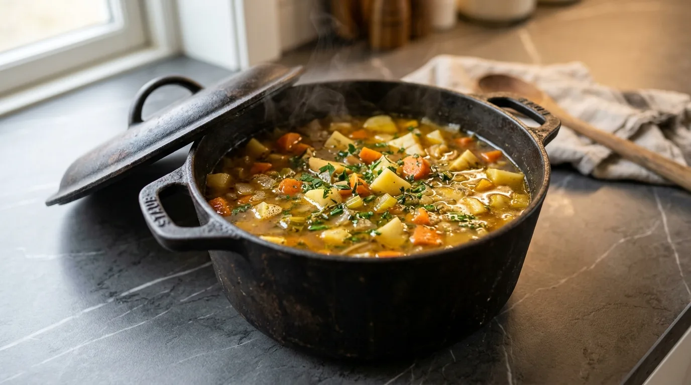 Hrniec na hladkej sinterovanej doske bez viditeľných horákov — neviditeľná varná doska v akcii